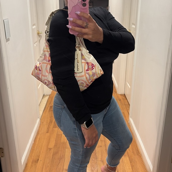 Salvatore Ferragamo Pink and White Satin Shoulder Bag - Picture 17 of 17